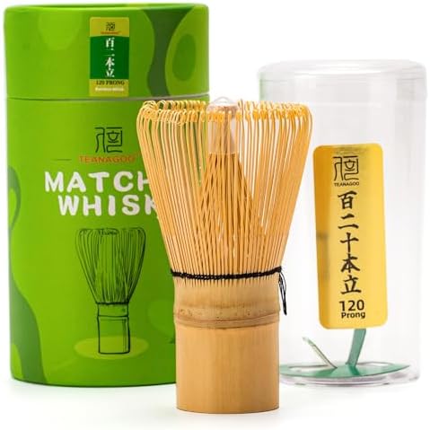 TEANAGOO Batidor de matcha de 120 puntas, batidor de bambú para t...