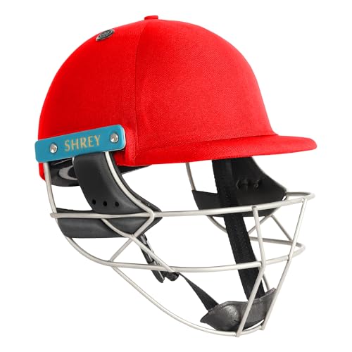 Image of Shrey Master Class Air 2.0 Stainless Steel Batting Cricket Helmet for Men's (RED, M)