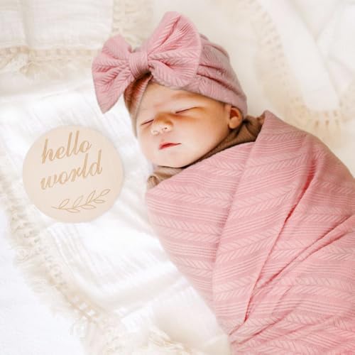 Image of BQUBO Newborn Receiving Blanket Hat Mittens Set for Baby, Unisex Baby Boys Girls Essentials, Newborn Registry Must Haves, Stroller Crib Shower Gifts