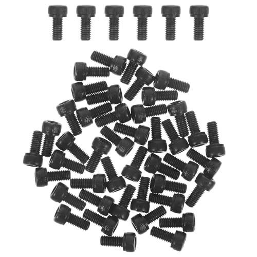Healeved Tornillos de Cabeza Hexagonal Internos M5X10 de Acero al Carbono 129 Negro 50 Piezas Kit de Tornillos Pequeños para Máquinas Reparación y Ventiladores de Techo