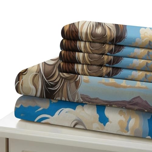 Housse de couette 3D Schzon 200x200 microfibre avec taies d'oreiller