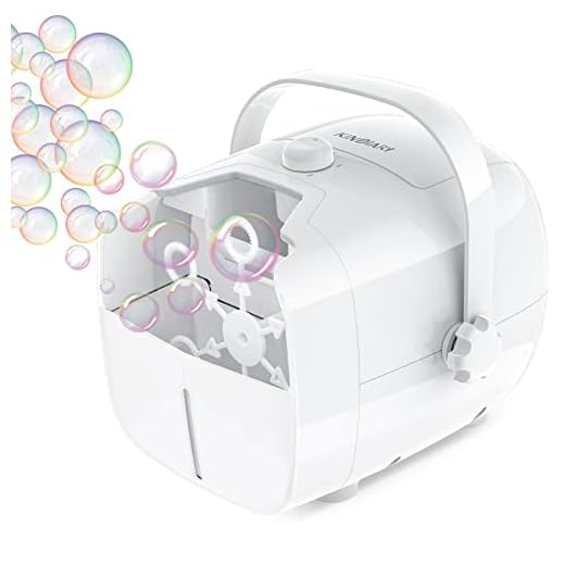 1byone Tragbare Seifenblasenmaschine, Automatischer Seifenblasen angetrieben von Batterie oder Stecker, Outdoor / Indoor Seifenblasenwerfer für besonders viele Seifenblasen - Weiß