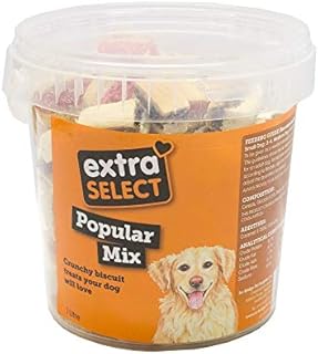 Extra Select Popular Mix Dog Treat Biscuits in a Bucket (approx 125 biscuits), 1 l (Pack of 1)