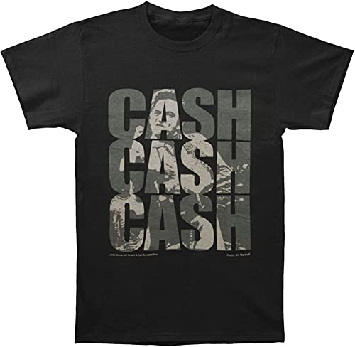 X2024LIAN Johnny Cash Men's Triple Cash Slim Fit T Shirt Black (3X-Large)