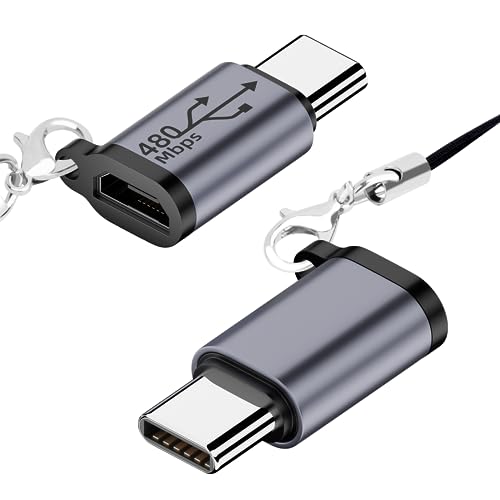 Seminer Adaptateur Micro USB vers USB C (2 Pack), Adaptateur Type-C Mâle vers Micro USB Femelle Supportant la Synchronisation de Données Compatible avec...