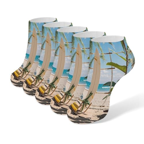 LZQPOEAS Calcetines tobilleros de madera para tabla de surf que absorben la humedad, resistentes al olor, calcetines para correr, transpirables, 5 pares