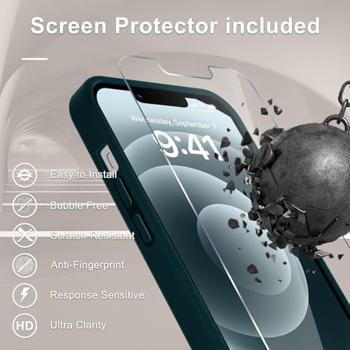 Image of YENAPOON for iPhone 13 Pro Max Case, Matte Magnetic Phone Cover [with 1 Screen Protector] [Support for MagSafe] [Shockproof Military Grade Protection] Translucent Frosted Back, Blue