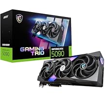 msi Gaming RTX 5090 32G Gaming Trio OC Graphics Card 32GB GDDR7, 512-bit, Extreme Performance 2497 MHz, DisplayPort x3 2.1a, HDMI 2.1b, NVIDIA Blackwell Architecture