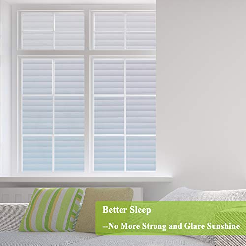 Privacy Blinds Window Film,Stained Glass Door Film,Static Cling Window Tint,Heat Control Anti Uv Removal Window Cling For Office And Home,35 Inches By 78.7 Inches #TOP3
