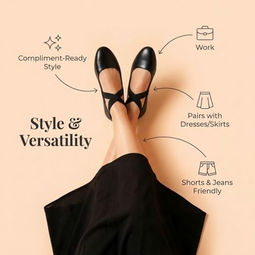 Image of EMMA NEW YORK Ankle Strap Flats for Women, Women Flat Ballerina Shoes, Women's Ballet Flats with Strap