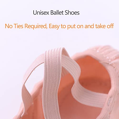 Sapatos de balé para meninas, Split Leather Sole Elastic tecido Dance Flats Yoga Ginástica Sapatos p