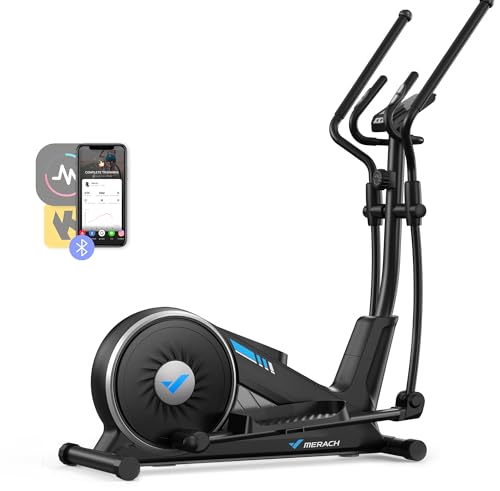 MERACH Elliptical Exercise Machine for Home Use Elliptical Machine with Hyper-Quiet Magnetic Drive System 16-Level Resistance Adjustment 15.5IN Stride 159Kg Loading Capacity MERACH App (Black)
