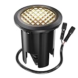 Sunco Low Voltage In-Ground LED Outdoor Lights, Landscape Well Lighting for Yard, Garden, Walkway, 3W, 200 LM, 3000K Warm White, IP67 Rated, 50000 Lifetime Hours ETL.