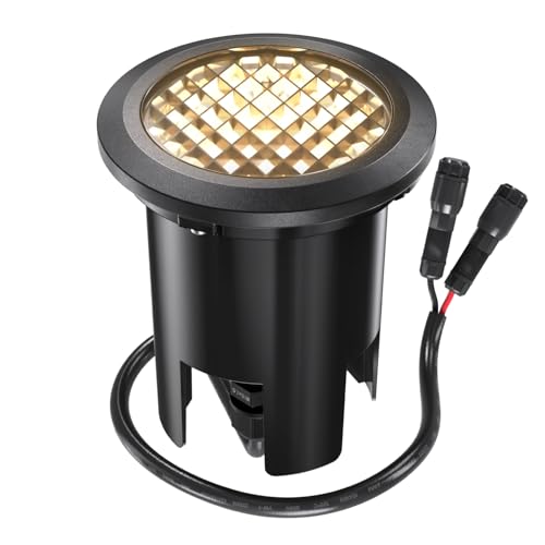 Sunco Low Voltage In-Ground LED Outdoor Lights, Landscape Well Lighting for Yard, Garden, Walkway, 3W, 200 LM, 3000K Warm White, IP67 Rated, 50000 Lifetime Hours ETL.