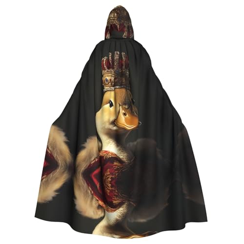 Capa con capucha estampada de patito con corona para Halloween, fiesta rave y reunión familiar
