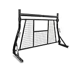 AA-Rack Model X35-A-W Adjustable Headache Rack Single Bar Extendable Pick-up Truck Rack with Protective Screen Set (Black)
