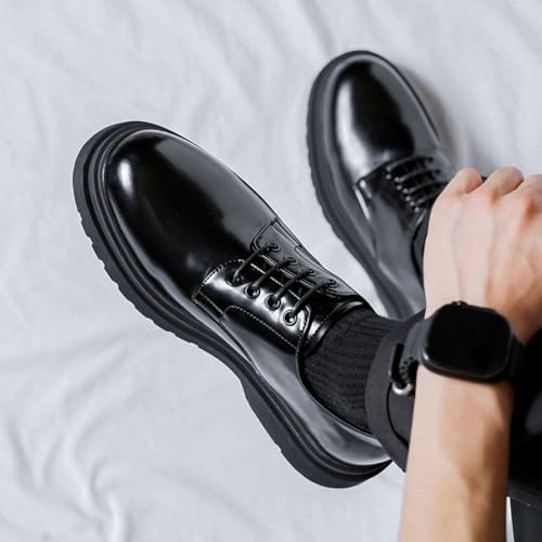 Mens Black Patent Leather Shoes Classic Lace up Dress Shoes Formal Oxford Business Shoes for Men4