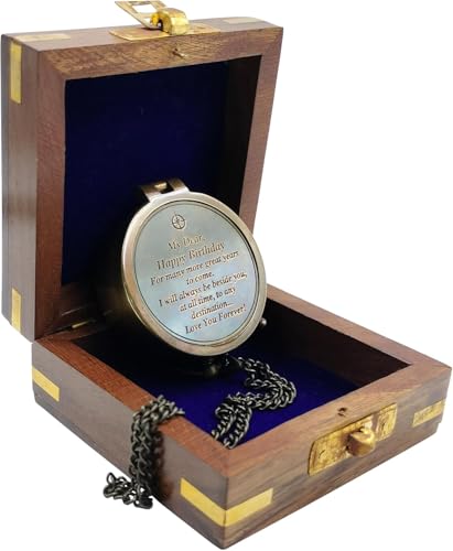 Brújula de bolsillo grabada con caja de madera – "Love You Forever & Go Confidently" – Personalizada para aniversario, bautizo, primera comunión, confirmación, para hijo o hija miniatura 4