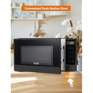 Commercial chef 11 cu ft microwave with 10 power levels small microwave with push button 1000w countertop microwave with kitchen timer door lock digital controls black  urban country home decor