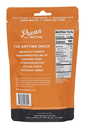 Pecan Nation Sneaky Heat Flavored Pecan Halves 4 Oz., Natural, No Preservatives, Antioxidant-Rich, Non-Gmo, Low Carb, Healthy Nut Snack For Adults And Kids #TOP1