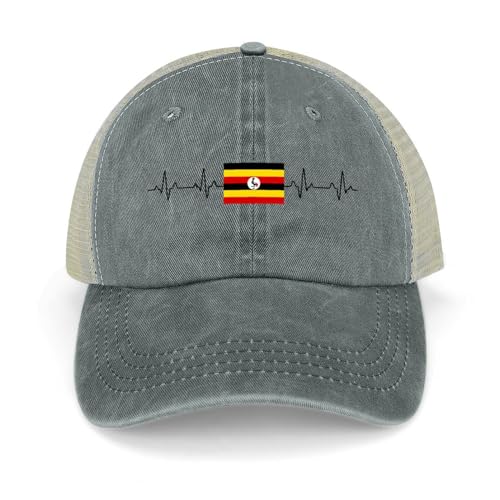 Yelolyio Casquettes de baseball avec drapeau de l'Ouganda - Casquettes de baseball ouganda en coton - Chapeau de soleil patriotique - Casquettes en maille pour hommes et femmes - Casquettes de sports