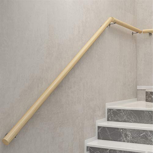 Main courante d'escalier en bois 2m kit complet rampe murale pour loft - 3