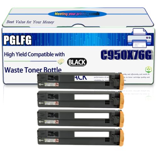 Image of Compatible for Lexmark C950X76G Waste Toner Bottle Work for C950de X950 X950de X954de X950dhe X952 X952de Printers, High Yield 30000 Pages, with Chip (4 Pack Black)