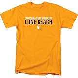 California State University, Long Beach Official Stacked Unisex Adult T Shirt,California State University, Long Beach, Large