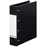 Lihit Lab G1280-24 D-Shaped Ring Binder, A4, 4 Holes, Width 2.5 inches (64 mm), Black