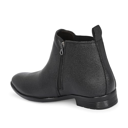Image of layasa Men Chelsea Comfortable Zip Leather Mid-Top Boots For Men