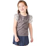 [ever closet] フリル トップス キッズ 子供 女の子 ノースリーブ 綿100％ [ チャコール 110 ] タンクトップ ガールズ 夏服 通園 通学 普段着 子供服 キッズ服 エバークローゼット
