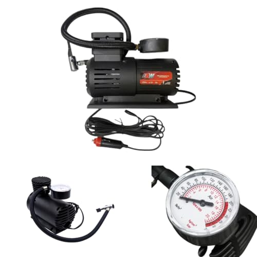Mini Compressor de Ar Portátil 12V para Veículos Com Manômetro Inflador Rápido e Compacto Ideal para