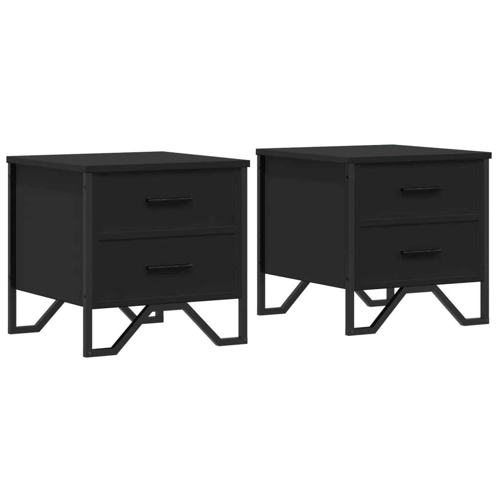 Table de chevet étroite noire lot de 2 idéale pour optimiser une petite chambre