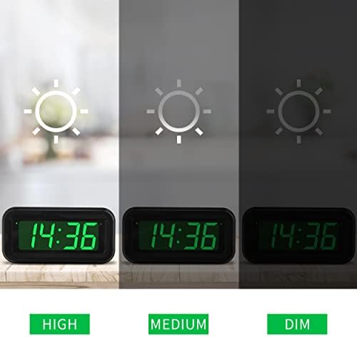 KWANWA Cordless Digital LED Alarm Clock With Big 1.2'' LED Time Display,AA Battery Operated Only,Can Be Placed Anywhere Without A Cumbersome Cord (Green display)