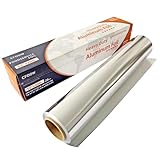 Papier Aluminium Alimentaire Épais Pour Cuisson, 30cm x 60m, Épaisseur de 20 Microns, pour Friteuse à Air, Four et Barbecue, Feuille Aluminium Cuisine Professionnelle, Avec Coupe Dents Intégré