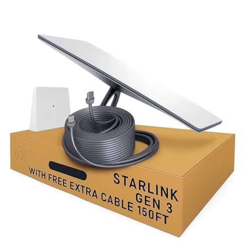 Starlink Gen 3 Standard Satellite Internet Kit – Dish with Wi-Fi ...