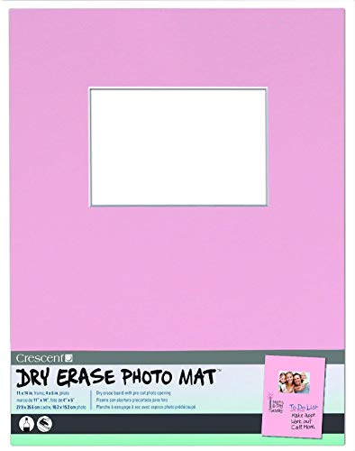 Crescent cartón Co 11 Pulgadas x 14 Pulgadas de borrado en seco Alfombrilla de Fotos Capacidad 10,1 x 15,2 cm Foto Rosa, acrílico, Multicolor, 5 Piezas
