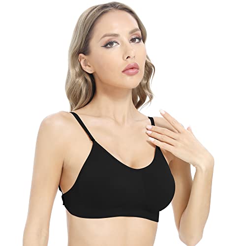 Image of OBICUM Backless Clear Back Bra Convertible Wireless Dance Bra Unpadded Adjustable Straps Low Back