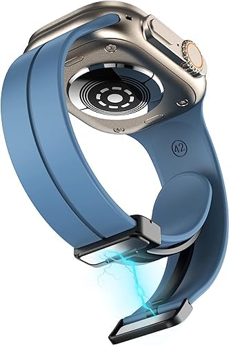 Image of Soft Silicone Sport Band Compatible with Apple Watch Ultra 49mm 45mm 44mm 42mm Magnetic Clasp Adjustable Strap For iWatch Series 10 9 8 7 6 5 4 3 2 1 SE Ultra 2nd gen (Only Strap, No Watch)