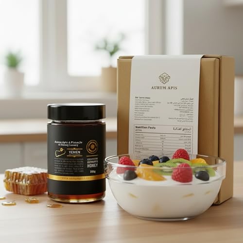 Image of Aurum Apis Raw Yemeni Sidr Honey, 100% Raw Unfiltered Pure Honey, Hand Harvested Organic Honey, Non-GMO, Unprocessed Certified Organic Honey from Sidr Tree Blossoms, Rich Flavor & Aroma, Honey Jar (330g)