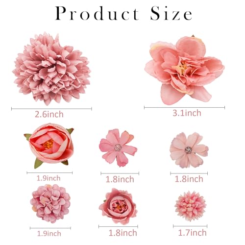 Supoo 16 Pack Rose Flower Hair Clips Small Hawaiian Flower Claw Clip Alligator Clips Cute Side Hair Barrettes For Women Girls Wedding Hair Accessories Brooch Boho Hair Styling Accessories thumb #5