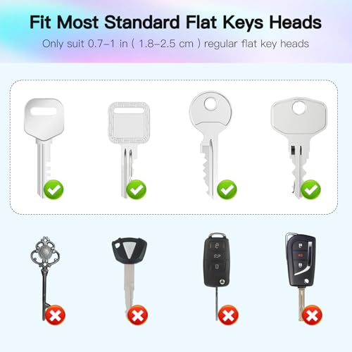 80 Pack Key Caps Colorful Plastic Key Cover, Key Covers for House Key (Not for Odd-Shaped Keys), 10 Colors, 2 Styles - Thumbnail 6