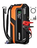 AstroAI 6000A and 150PSI Car Battery Booster Jump Starter Tyre Inflator, Jump Starter Power Pack with Air Compressor, for 12V Vehicles (10L Petrol/8L Diesel), Intuitive LED Screen, Full Accessory Kit