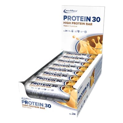 IronMaxx Protein 30 - Barritas Altas en Proteína, Sabor Cacahuete | Bajas en Azúcar y Calorías, Sin Aceite de Palma | Para Energía y Snack Bajo en Carbohidratos - 24 x 35g