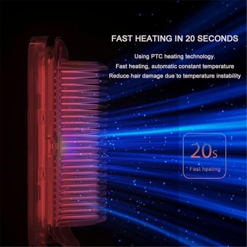 Peine alisador eléctrico profesional para cabello, uso en seco y mojado, alisa y riza sin quemaduras miniatura 5