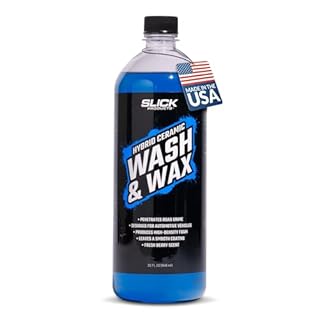 Slick Products Hybrid Ceramic Wash & Wax Super Concentrate – Extra Thick Foaming Car Shampoo & Motorcycle Wash Soap with Wax Protection – Perfect for Foam Cannon – 32 oz.