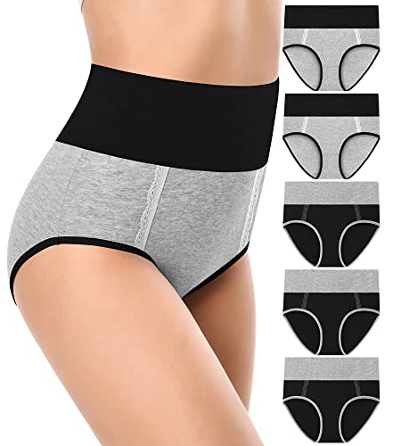 Dukawa Plus Size Cotton Underwear Women C Section Postpartum High Waisted Cotton Pregnancy Boy Shorts Soft Briefs Breathable Ladies Panties Stretch Postpartum 5-Pack Size 9, Xx-Large #TOP5