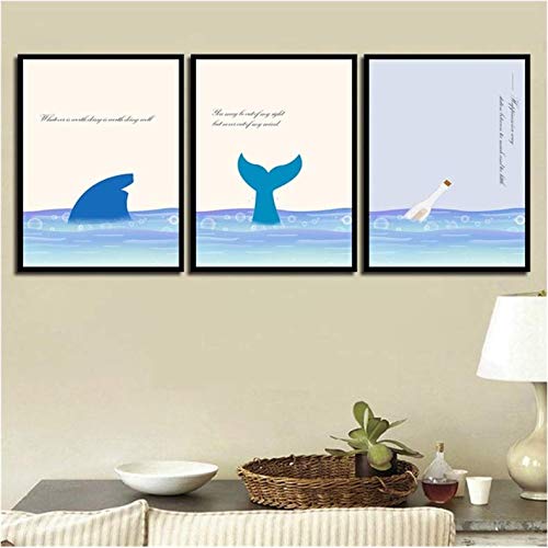 Affiches animaux mur art toile peinture baleine abstraite salon
