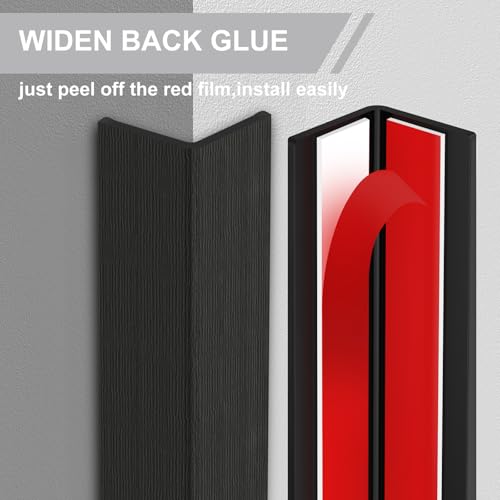 Image of Corner Guards for Walls,Black Wall Corner Protector with Adhesive Backing Glue for Prevent Scratch,59 in(L) X 1-5 /8 in(W) Wall Corner Guard for Stair Corner,Edge Protector.4PCS