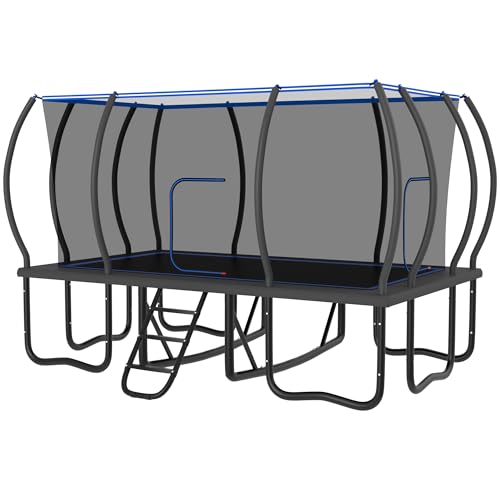 Jump Into Fun 10x17FT Outdoor Trampoline with Enclosure Net and Doors